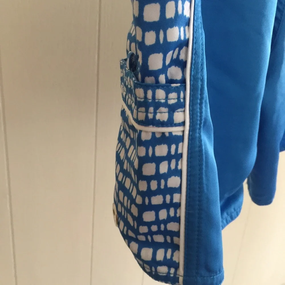 Mens EDDIE BAUER SWIM TRUNKS Board Shorts Blue‎ White Size M